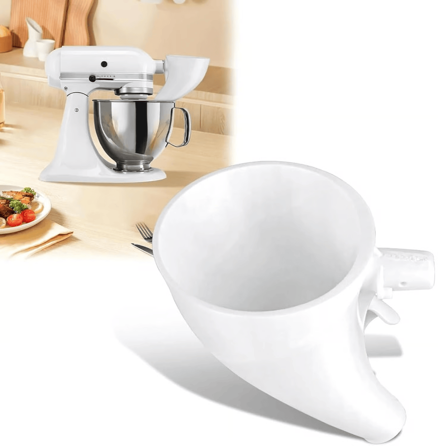 No-Spill Flour Funnel for Stand Mixer