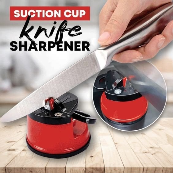 Suction-Cup Knife Sharpener – Red and Black