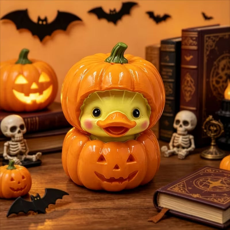 Mini Resin Pumpkin Duck Halloween Ornament