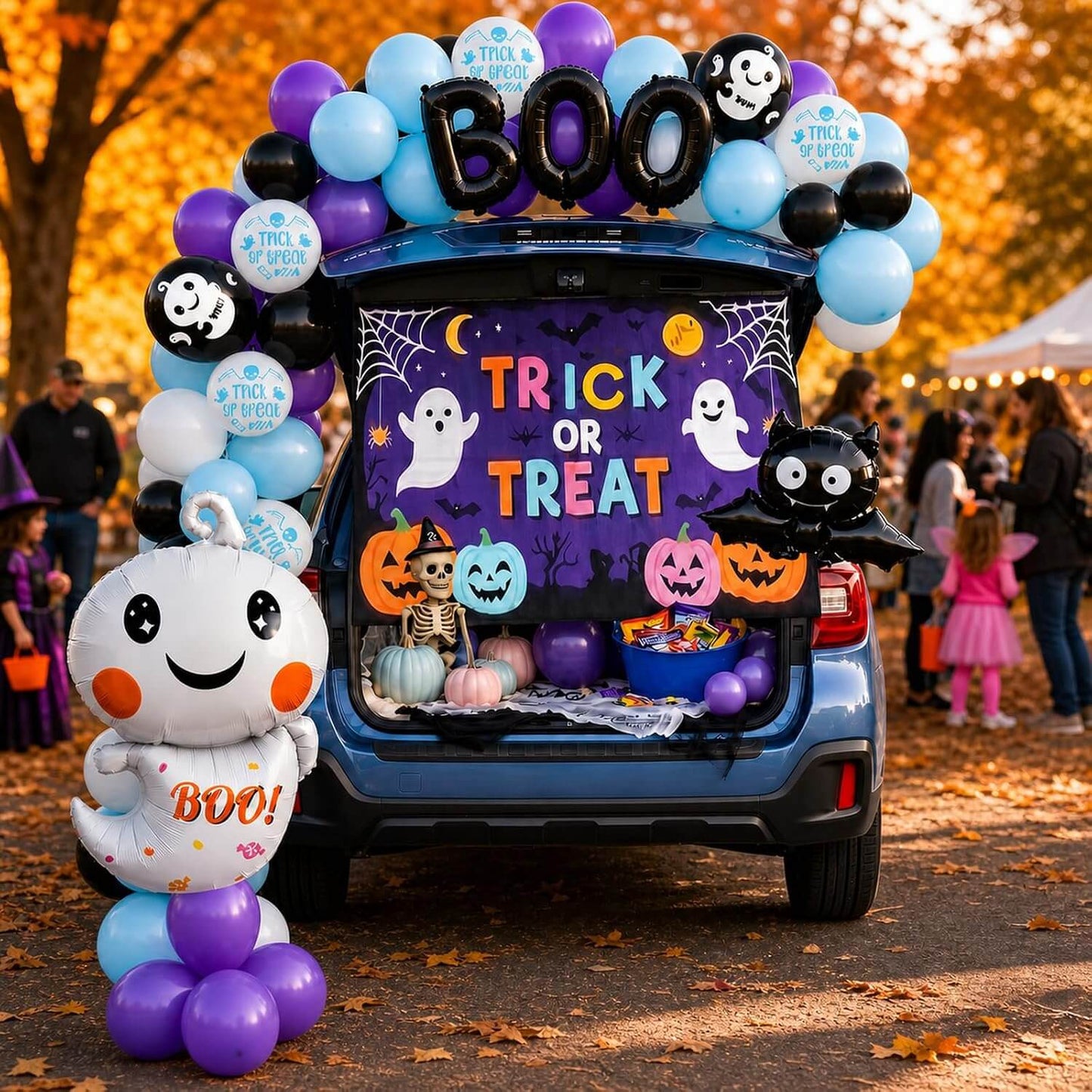 Halloween Balloon Arch and Backdrop Decoration Kit