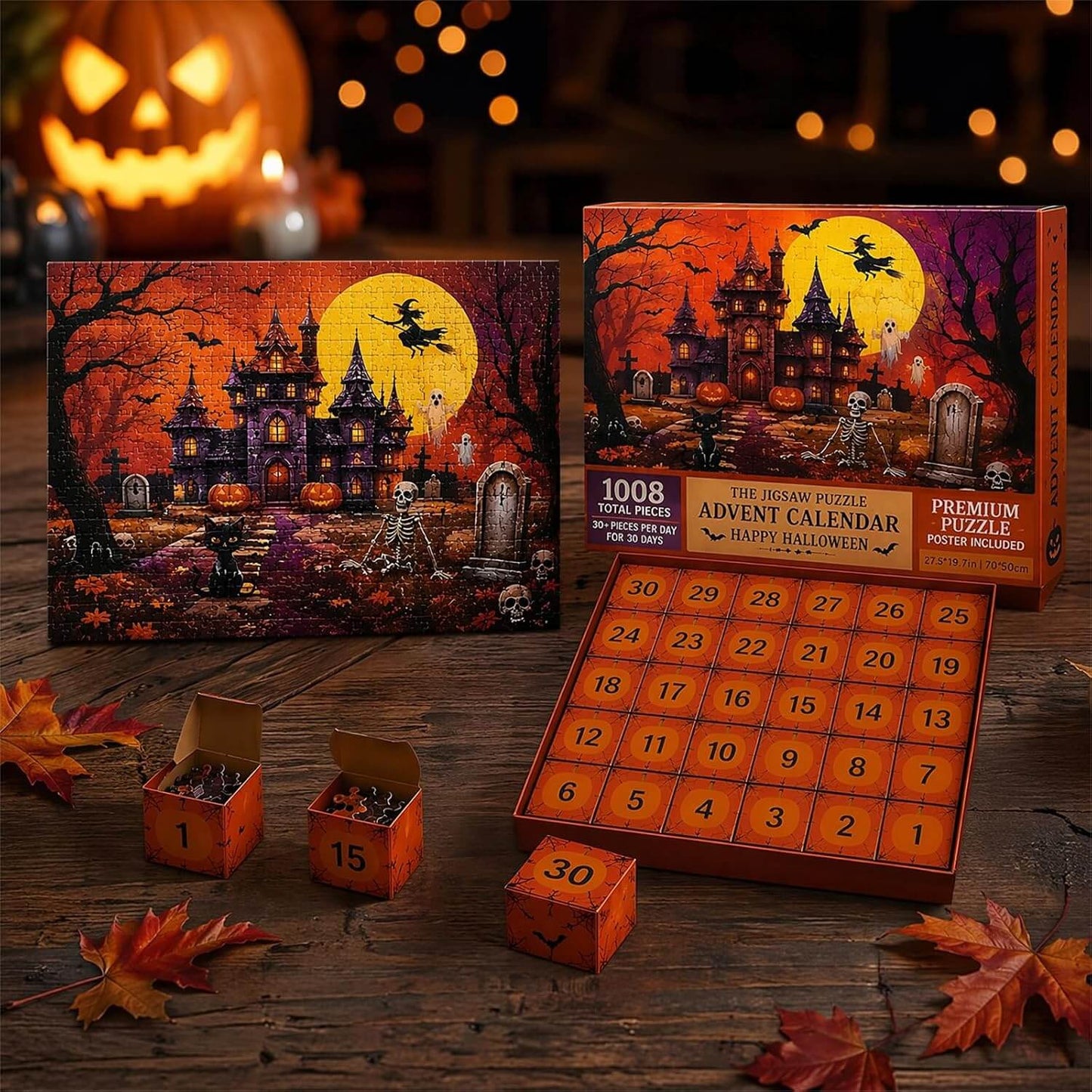 1,008-Piece Halloween Haunted Castle Puzzle Advent Calendar