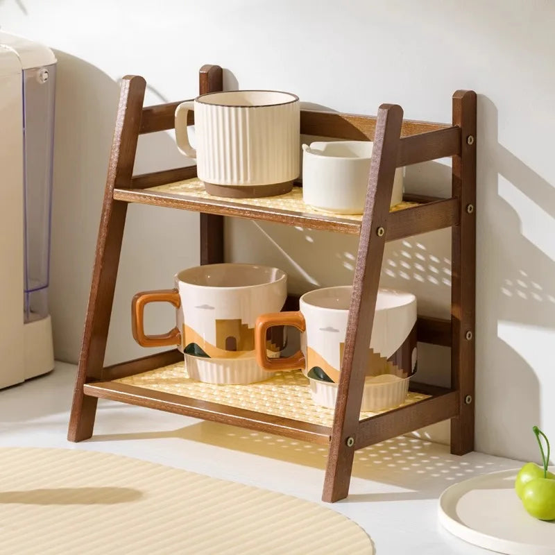 2-Tier Bamboo Kitchen Countertop Shelf