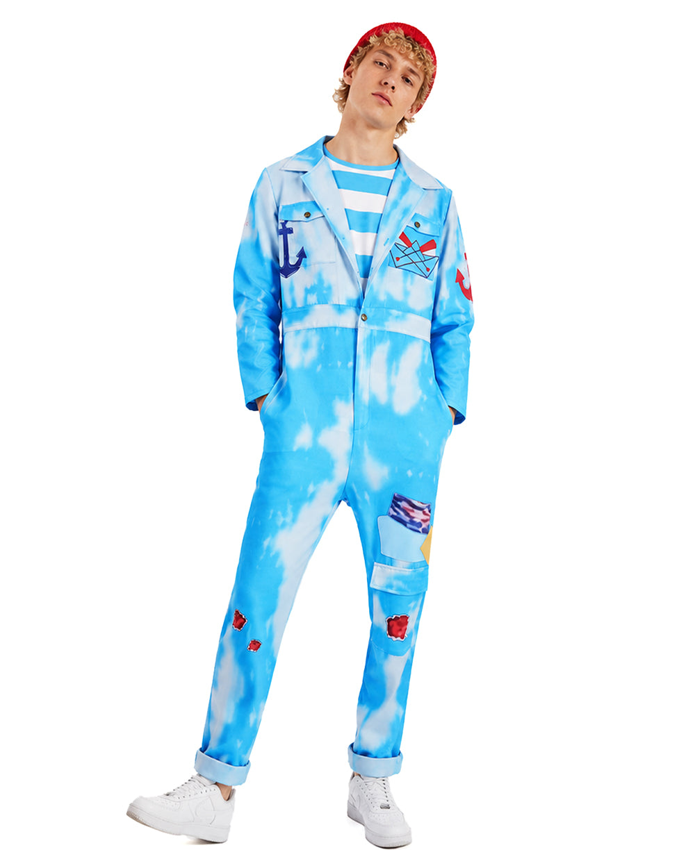 Blue Sailor Twin Costume Jumpsuit Set for Kids and Adults