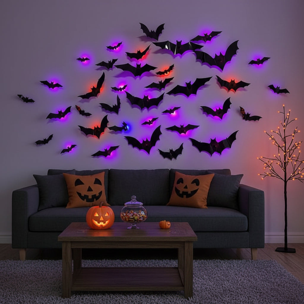 LED Bat Wall Light Halloween Decoration