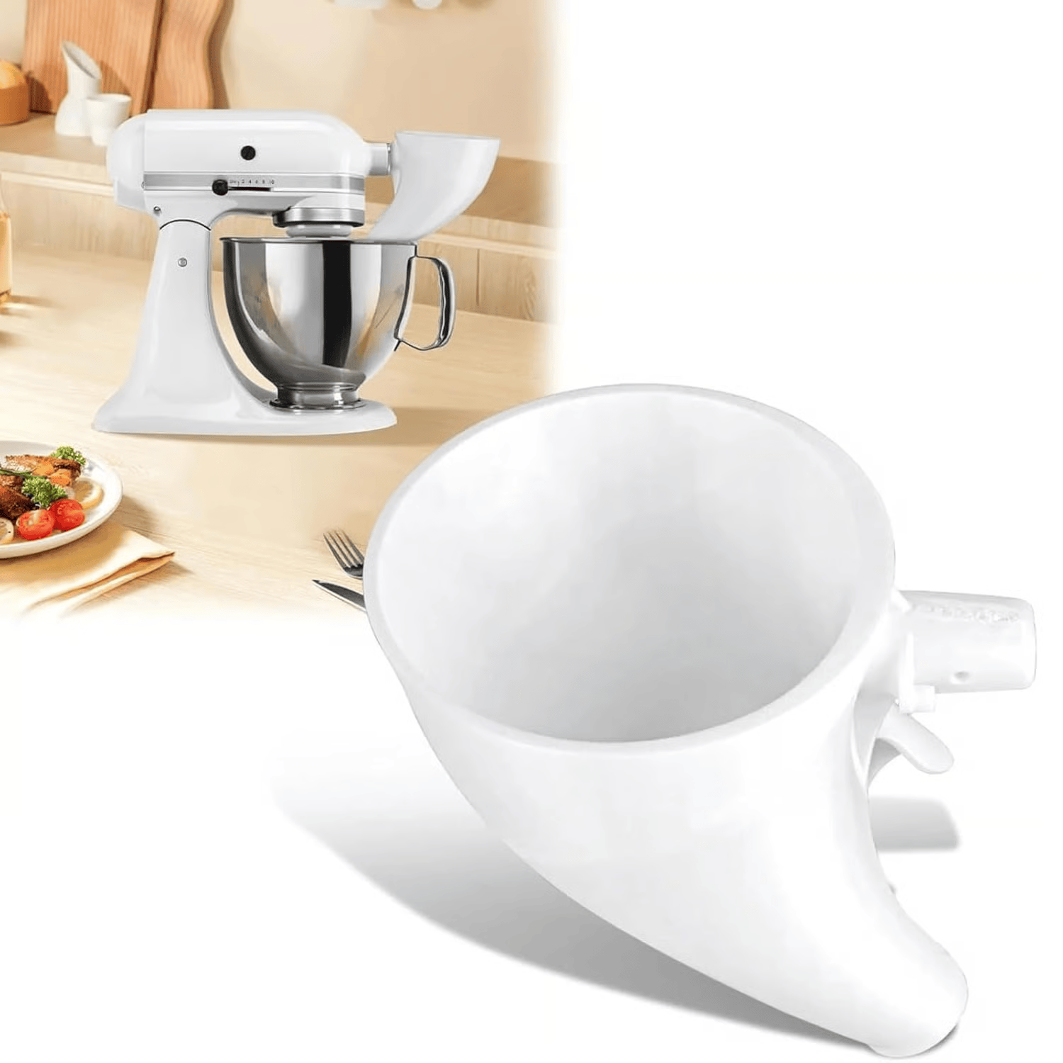 No-Spill Flour Funnel for Stand Mixer