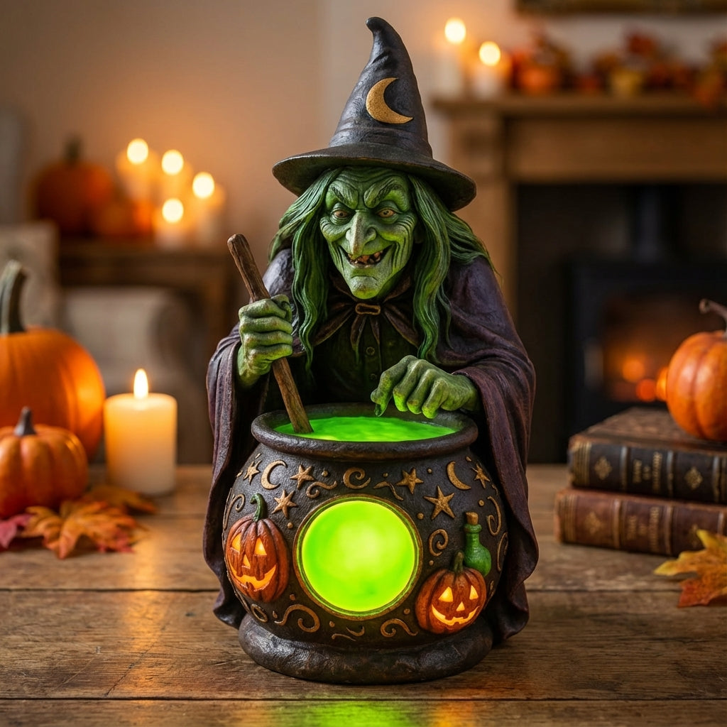 USB Neon Green Cauldron Halloween Figurine