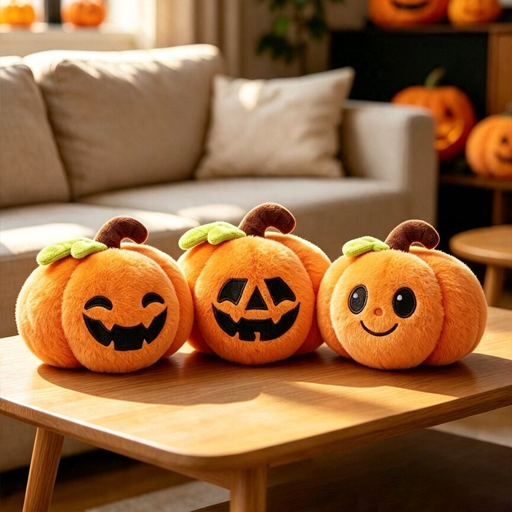 Halloween Plush Toy Set – Ghost, Skeleton, Bat and Pumpkin
