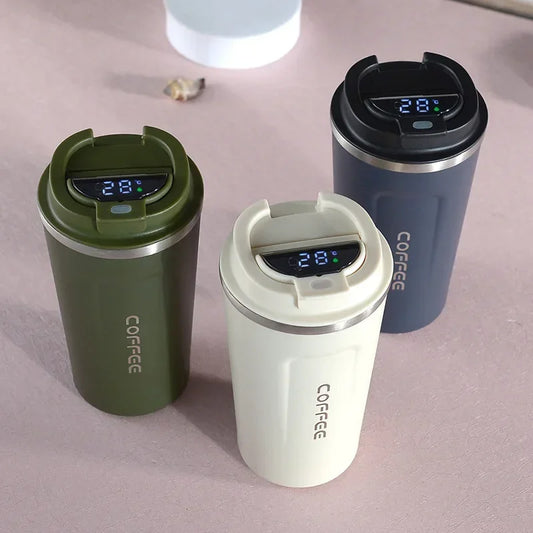 Stainless Steel Travel Mug with Digital Temperature Display