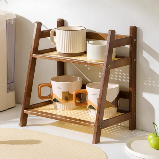 2-Tier Bamboo Kitchen Countertop Shelf