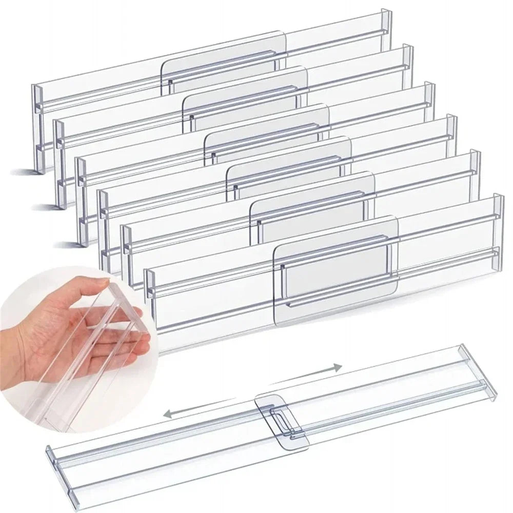 6-Piece Adjustable Plastic Drawer Divider Set
