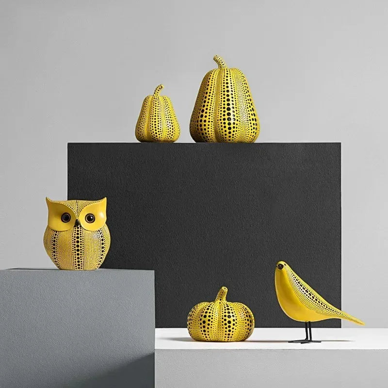 Yellow Resin Tabletop Figurines