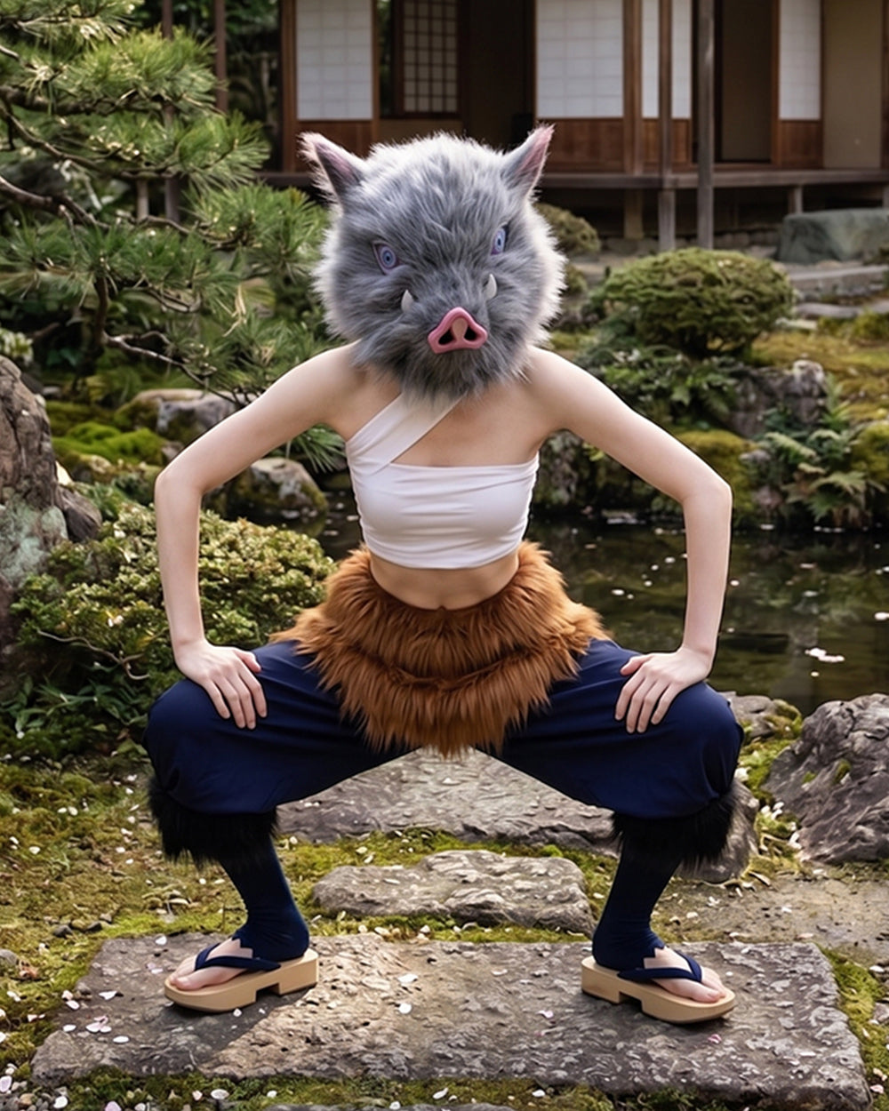 Women's Wild Warrior Costume Set with Top, Skirt and Pants