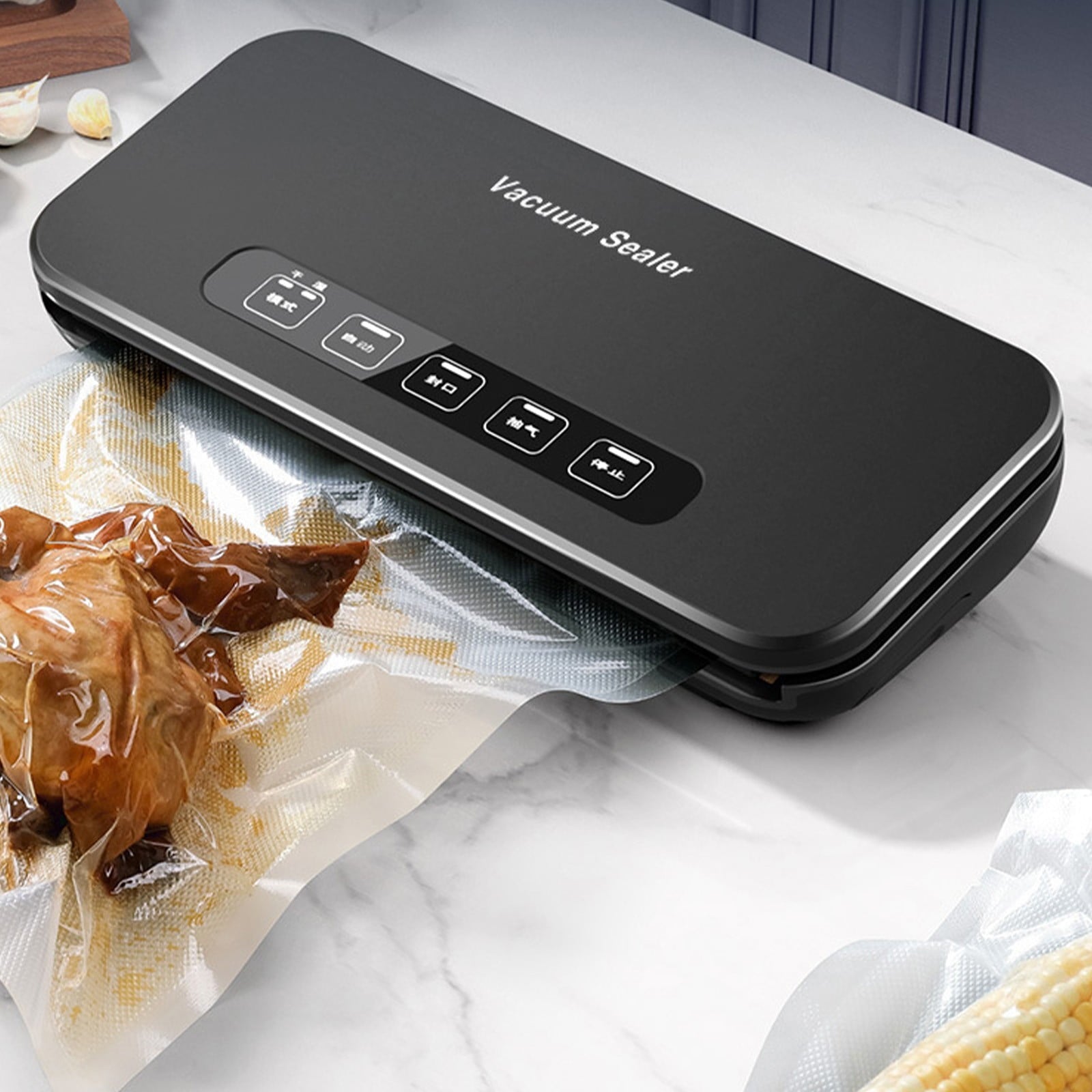 Food vacuum sealer machine for kitchen storage