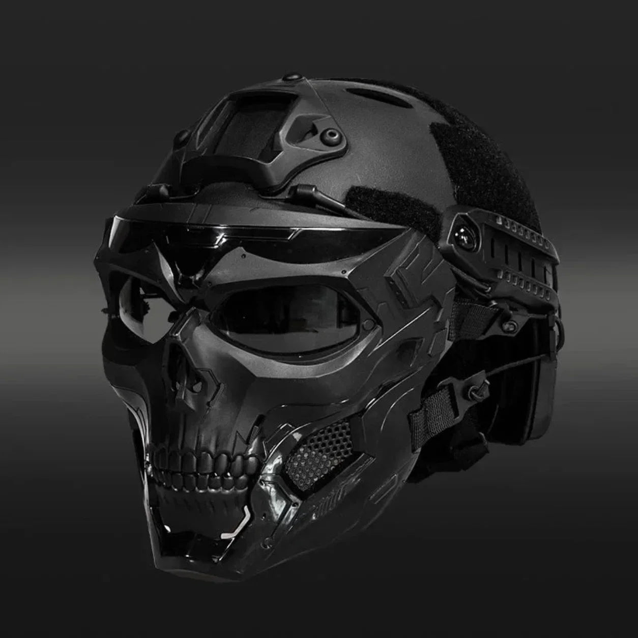 Skull Costume Mask with Tactical-Style Helmet