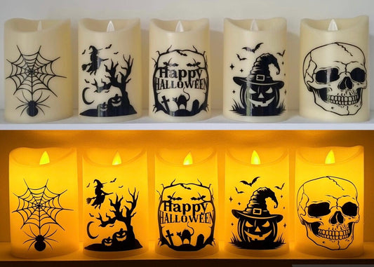 Flickering LED Halloween Candle