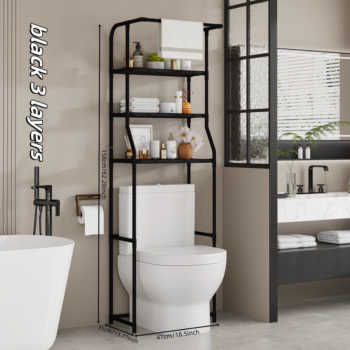 3-Tier Over-the-Toilet Storage Rack