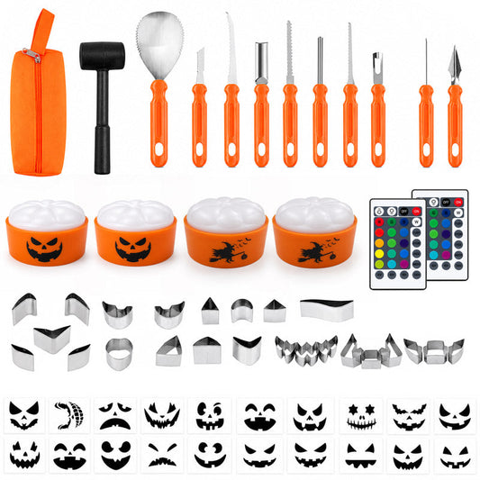 Pumpkin Carving Kit with 4 Candle Lights