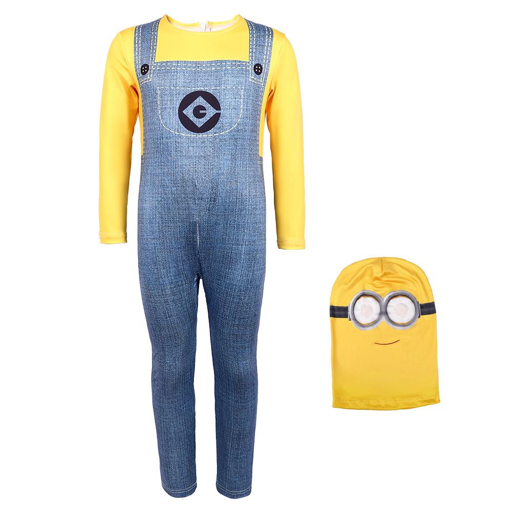 Kids' Yellow Character Jumpsuit and Helmet Costume