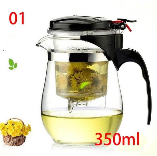 Heat-Resistant Glass Teapot with Steel Infuser