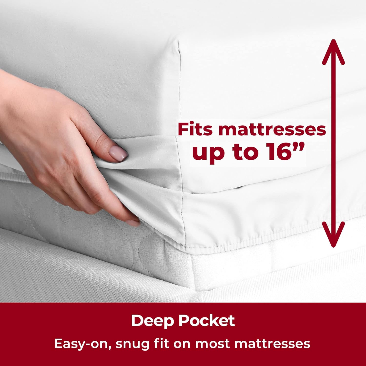 Mellanni Queen Sheets Set - 4 PC Iconic Collection Bedding Sheets & Pillowcases - Hotel Luxury, Extra Soft, Cooling Bed Sheets - for Women, Men, Kids & Teens (Queen, White) - Image 5