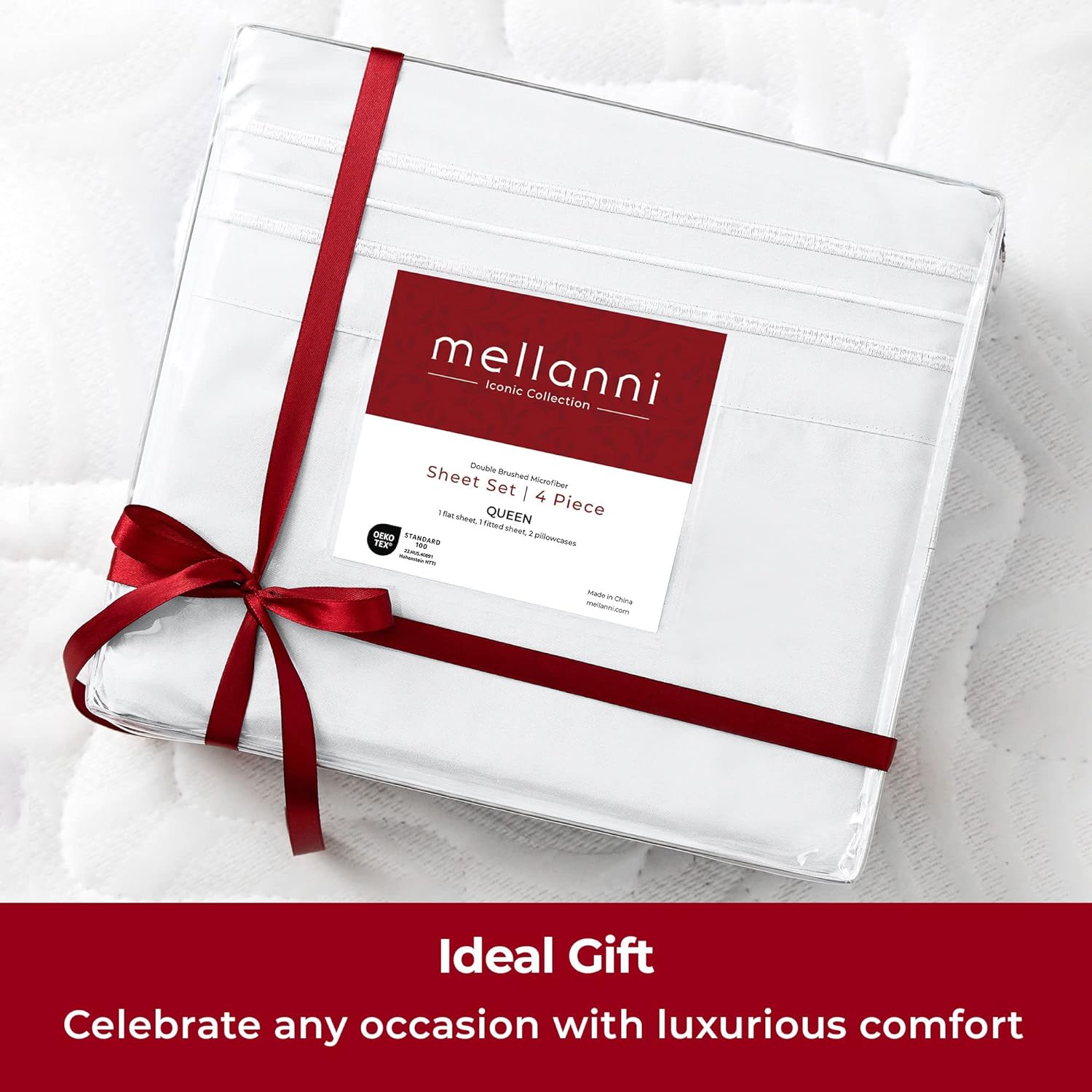Mellanni Queen Sheets Set - 4 PC Iconic Collection Bedding Sheets & Pillowcases - Hotel Luxury, Extra Soft, Cooling Bed Sheets - for Women, Men, Kids & Teens (Queen, White) - Image 7