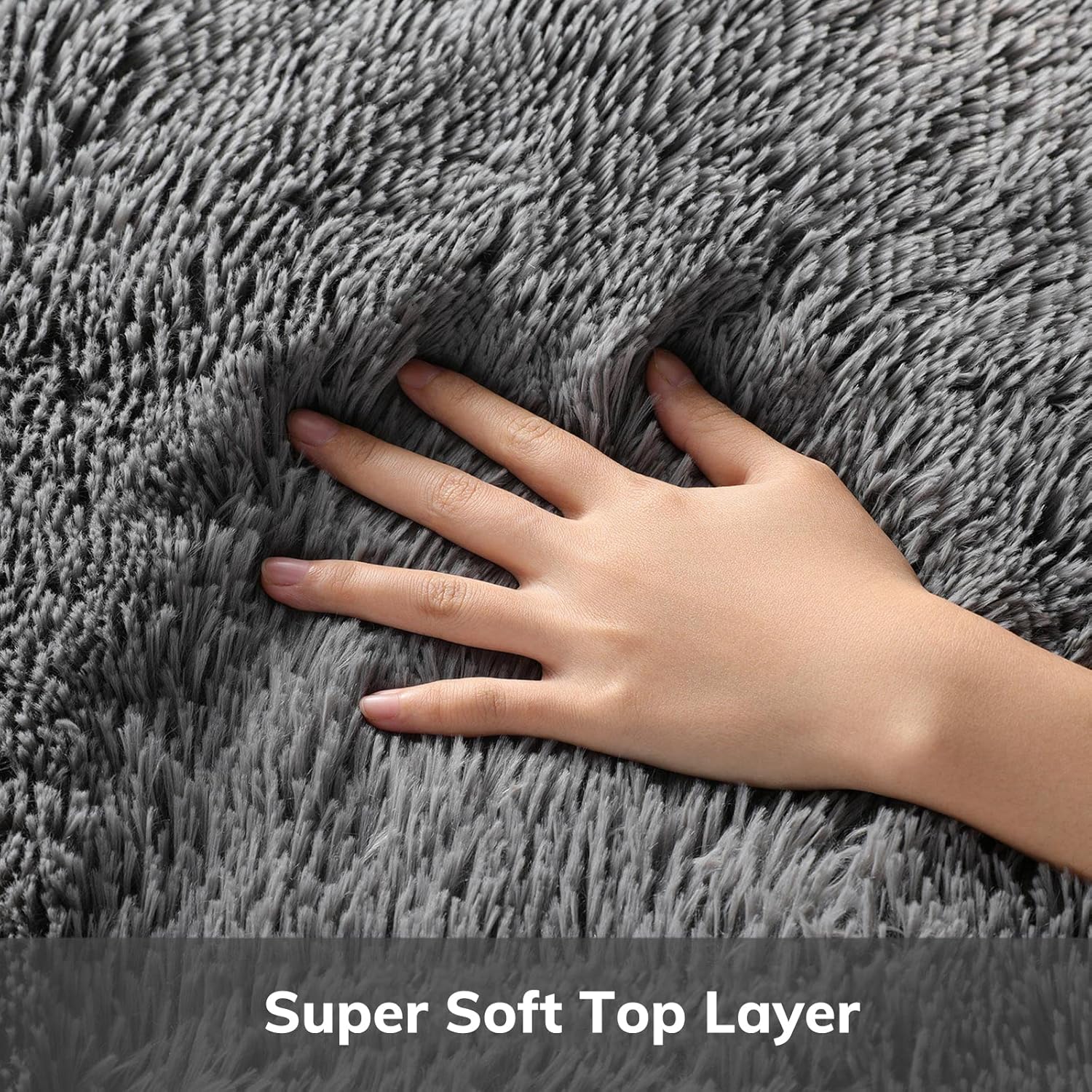 Ophanie Area Rugs for Bedroom Living Room, Grey Fluffy Fuzzy Shag Shaggy Carpet Soft Plush Furry Bedside Rug, Indoor Floor 4x6 Rug for Kids Girls Boys Home Decor Aesthetic, Dorm Nursery Gray - Image 2