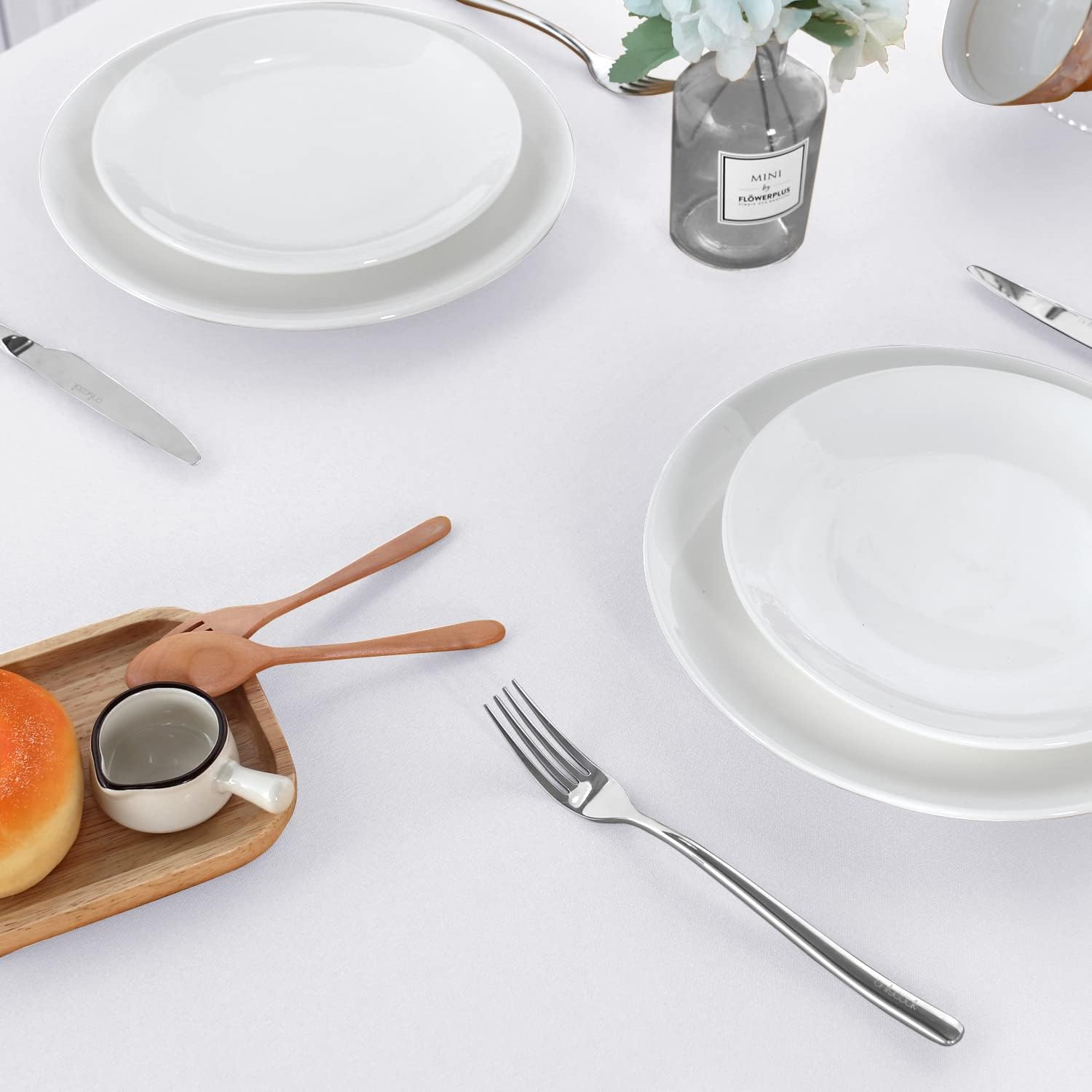 sancua 2 Pack White Tablecloth 60 x 102 Inch, Rectangle 6 Feet Table Cloth - Stain and Wrinkle Resistant Washable Polyester Table Cover for Dining Table, Buffet Parties and Camping - Image 9