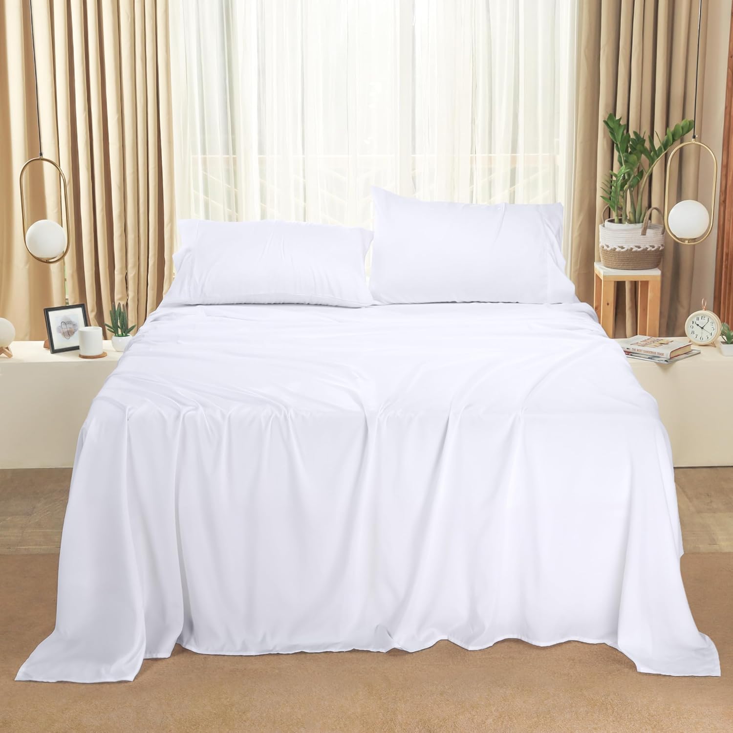 Utopia Bedding Queen Bed Sheets Set - 4 Piece Bedding - Brushed Microfiber - Shrinkage and Fade Resistant - Easy Care (Queen, White) - Image 7