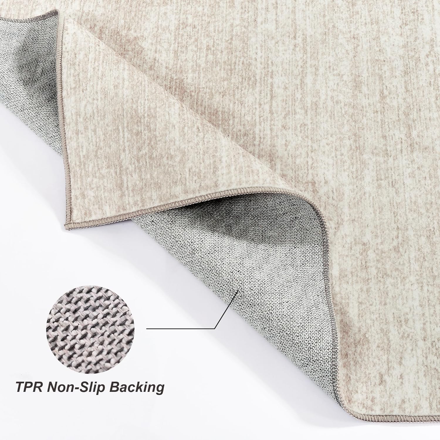 Valenrug Washable Rugs 5x7 - Stain Resistant 5x7 Area Rugs for Living Room, Non Slip Backing Printed Rugs for Bedroom, Folable Machine Washable Area Rug (5'x7', Beige) - Image 4