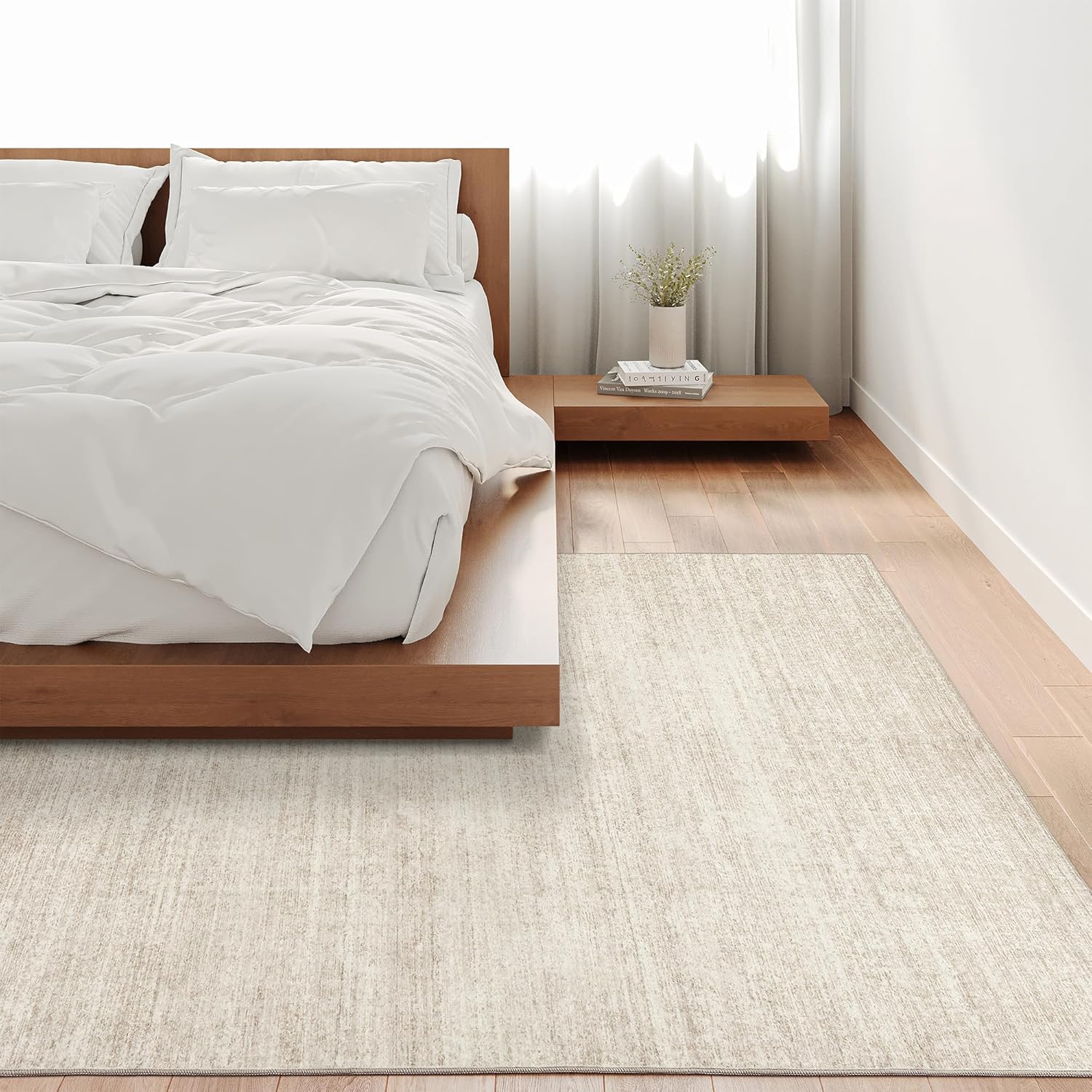 Valenrug Washable Rugs 5x7 - Stain Resistant 5x7 Area Rugs for Living Room, Non Slip Backing Printed Rugs for Bedroom, Folable Machine Washable Area Rug (5'x7', Beige) - Image 6