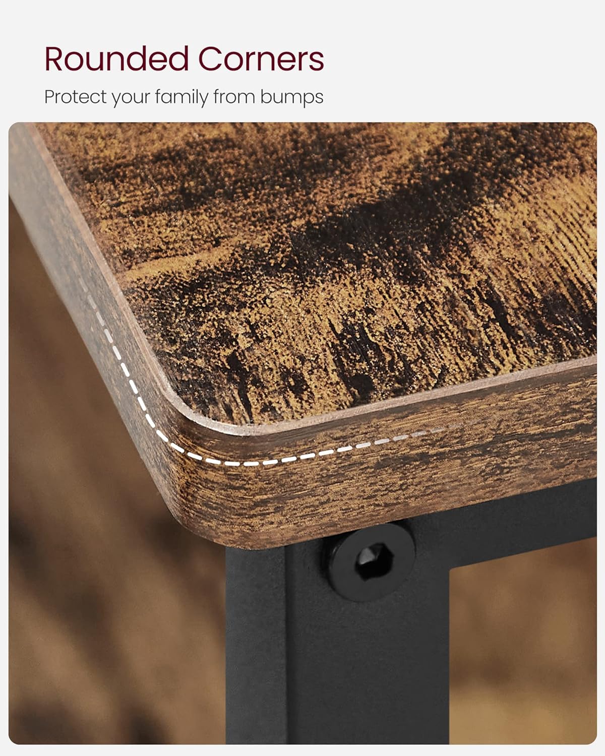 VASAGLE Kitchen Island with 3 Shelves, 47.2 Inches Width Kitchen Shelf with Large Worktop, Stable Steel Structure, Industrial, Easy to Assemble, Rustic Brown and Black UKKI01BX - Image 8