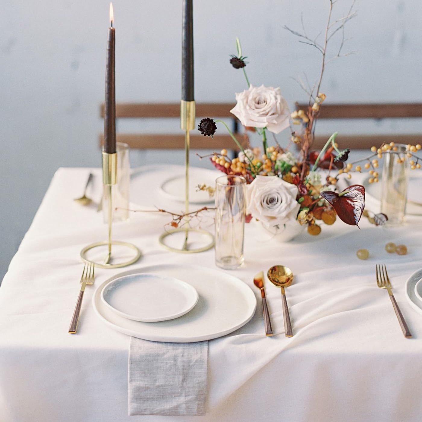 WIGENIUS 6 Pack White Table Cloth Rectangle Tablecloths 60X102 Inch,Polyester Table Cloth for 6 Foot Rectangle Tables,Wrinkle Resistant Washable Fabric Table Covers for Party,Wedding Banquet - Image 6